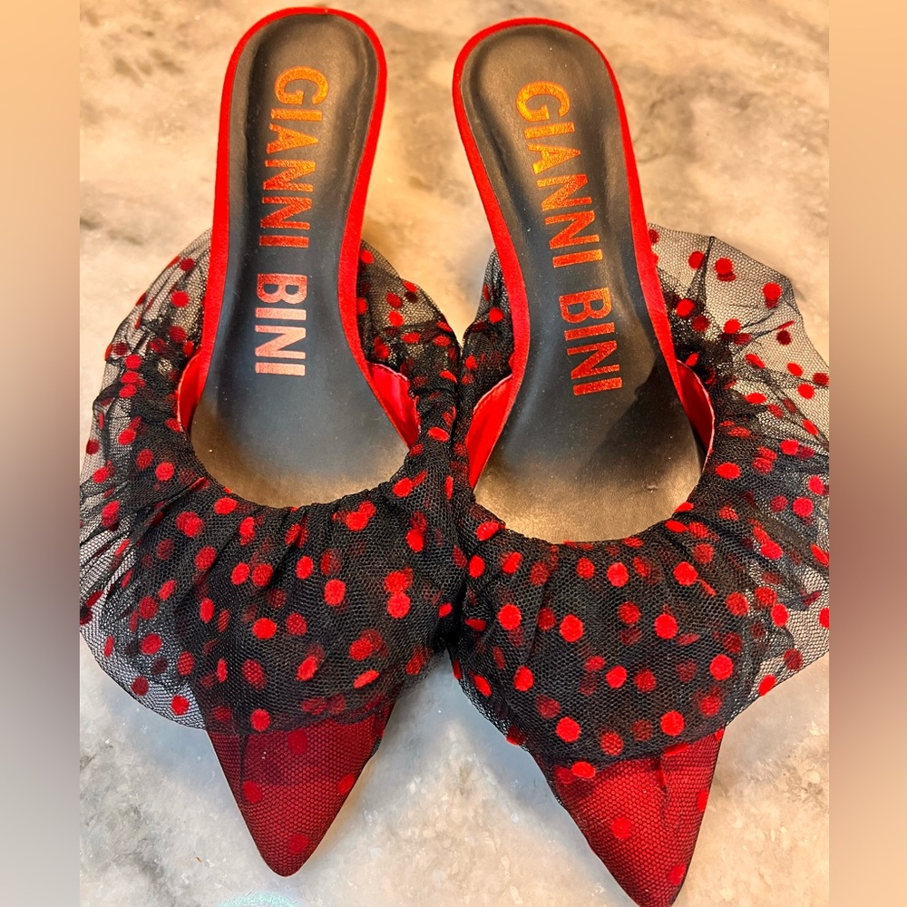 Gianni Bini Red Slip On Heels